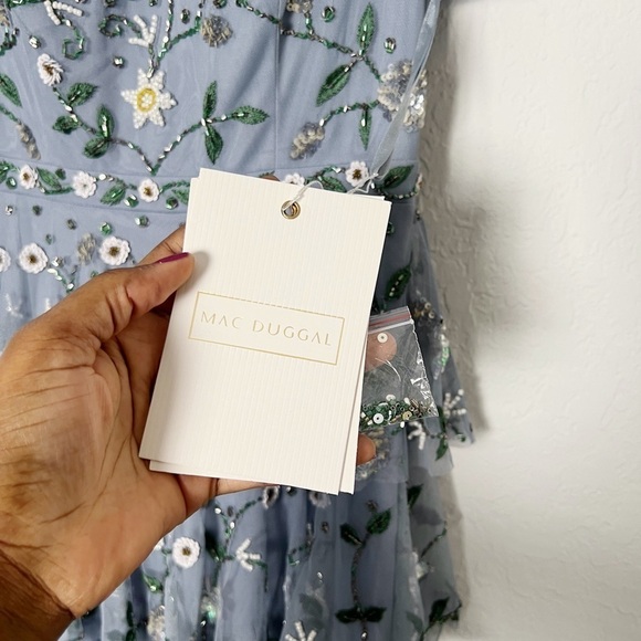 Mac Duggal Off The Shoulder Embroidered Ruffle Tiered Gown - Picture 4 of 14